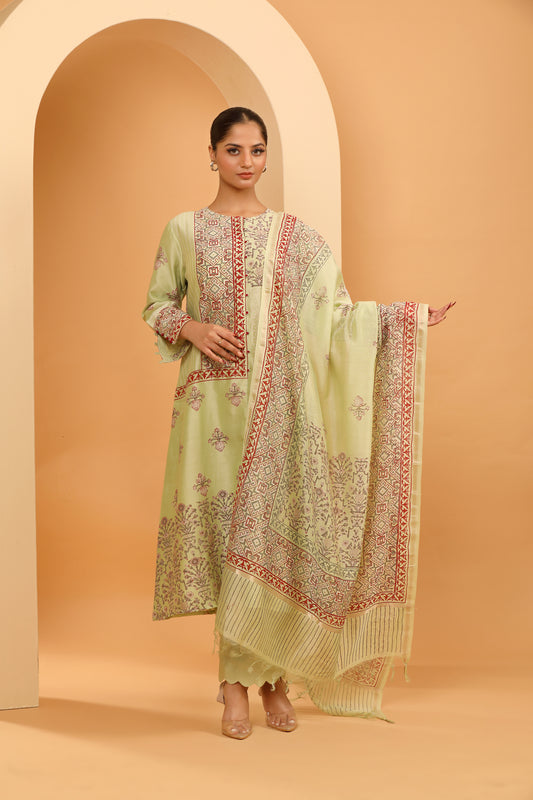 PISTA GREEN KURTA SET