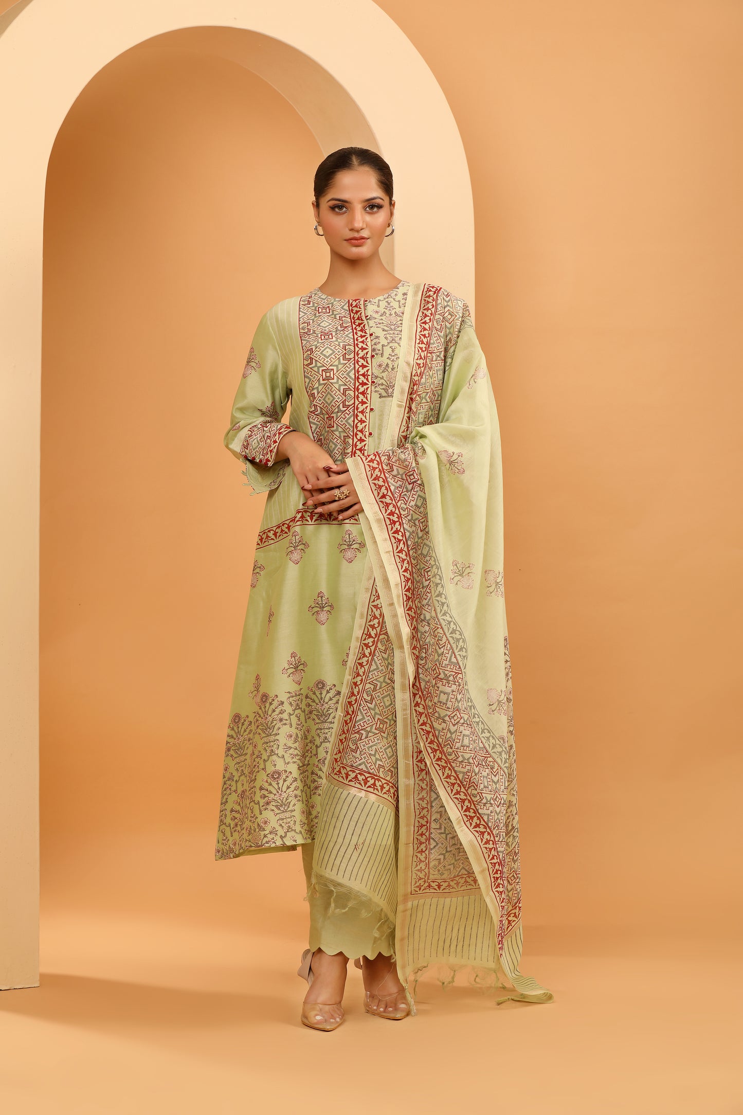 PISTA GREEN KURTA SET