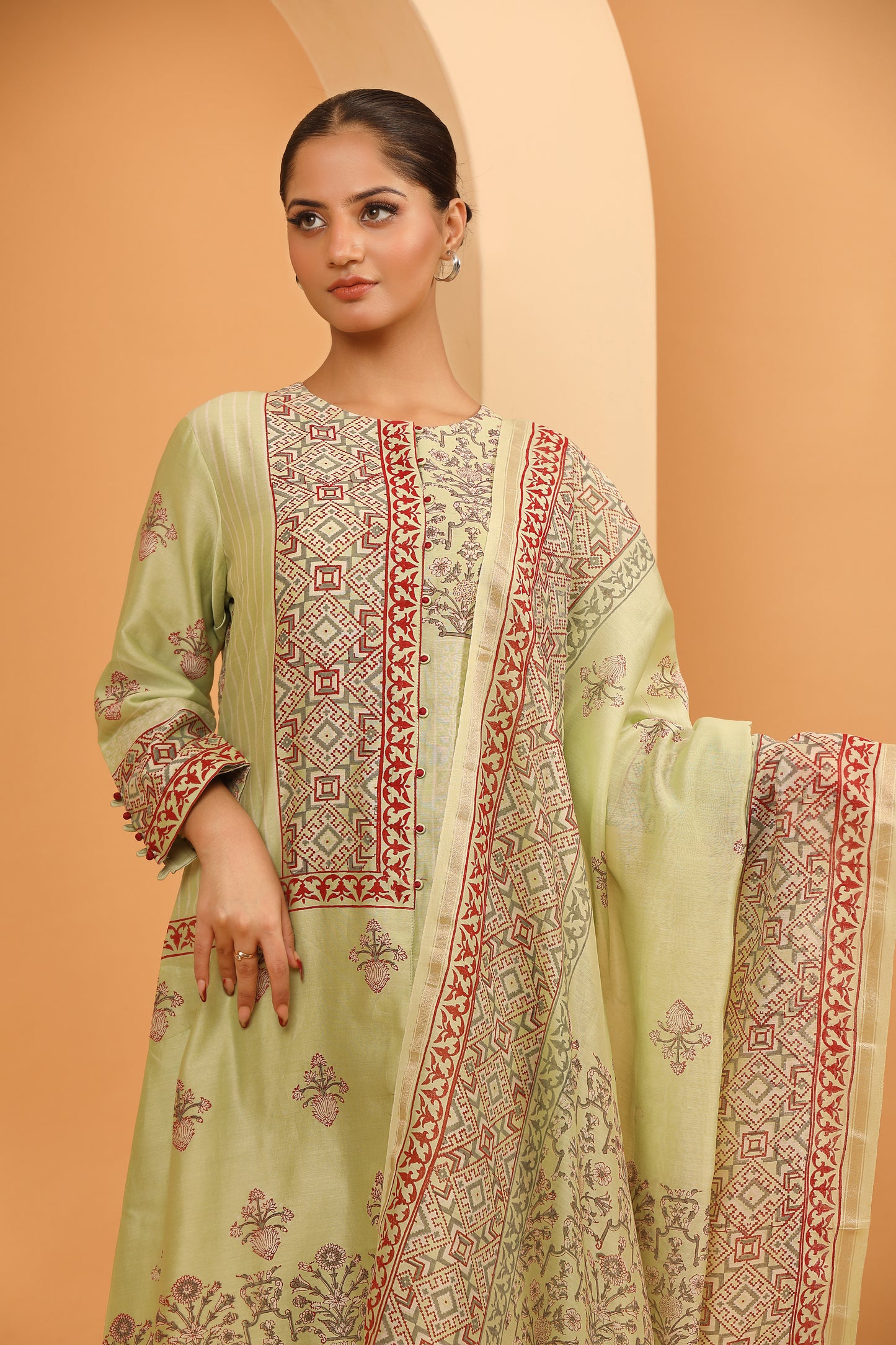 PISTA GREEN KURTA SET