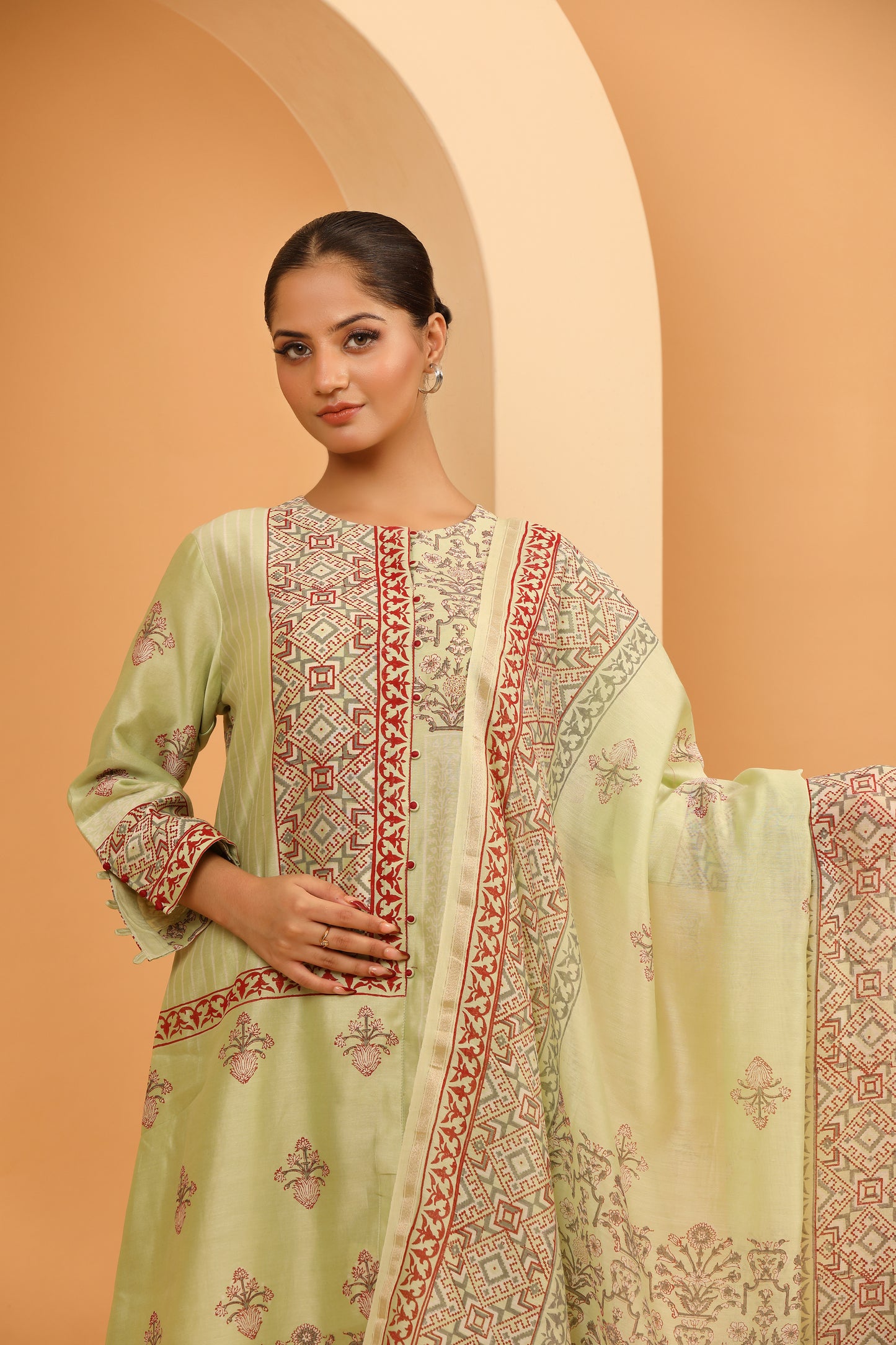 PISTA GREEN KURTA SET