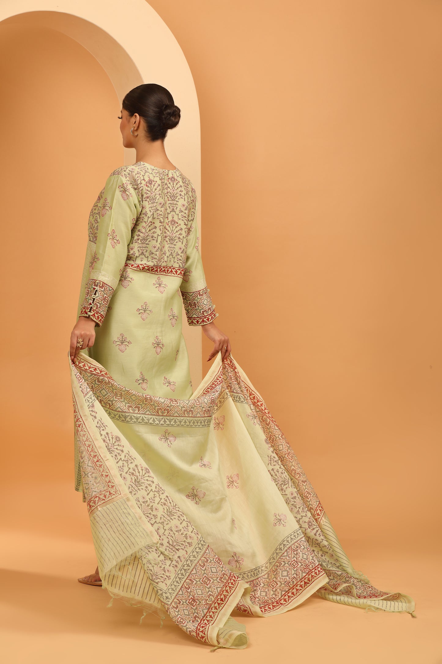 PISTA GREEN KURTA SET