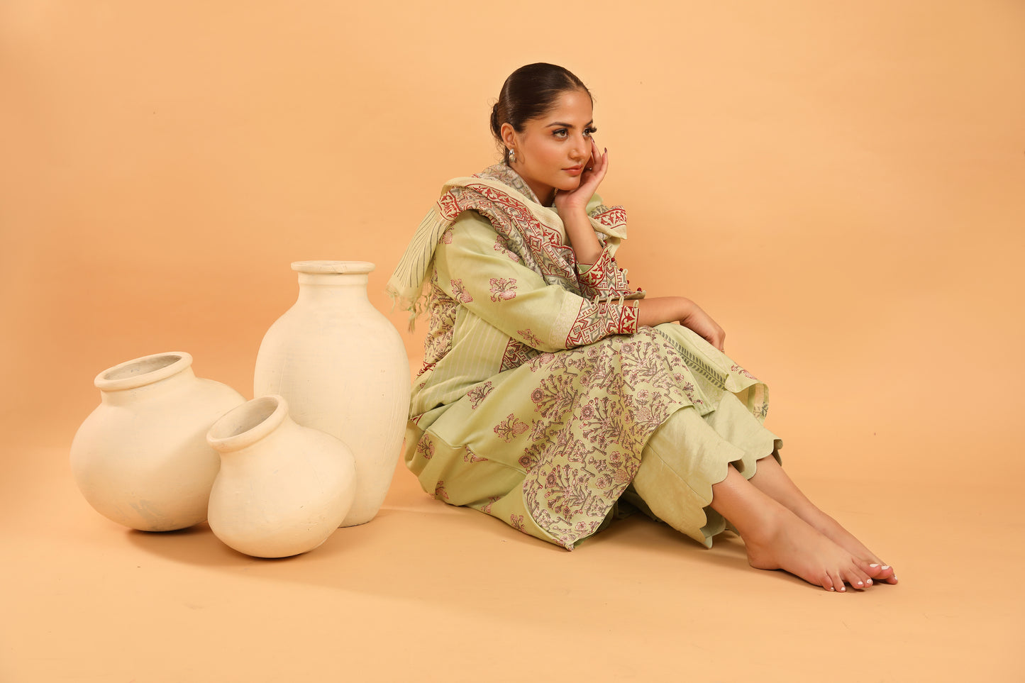 PISTA GREEN KURTA SET