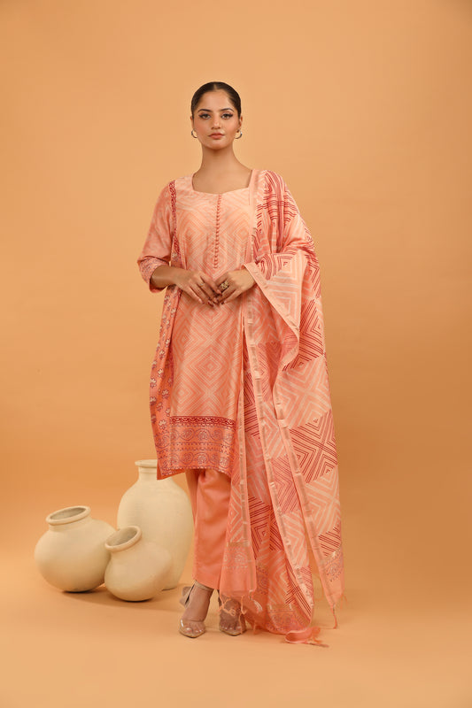 PEACH PARADISE KURTA SET