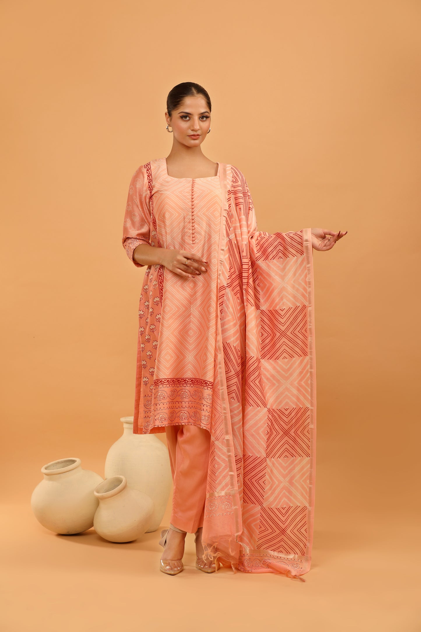 PEACH PARADISE KURTA SET