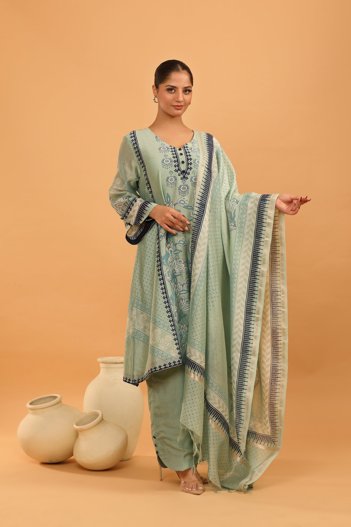 LIGHT TEAL KURTA SET